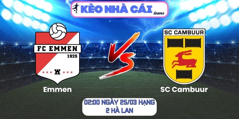 Soi kèo Emmen vs SC Cambuur (02:00 ngày 25/03, Hạng 2 Hà Lan) 1 Emmen vs SC Cambuur