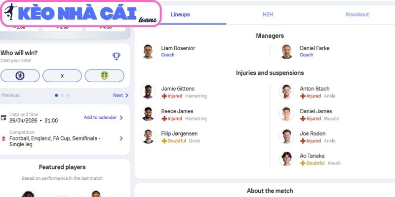 Soi kèo Chelsea vs Leeds United (21:00 ngày 26/04, FA Cup) 2 Phong độ Chelsea gần nhất